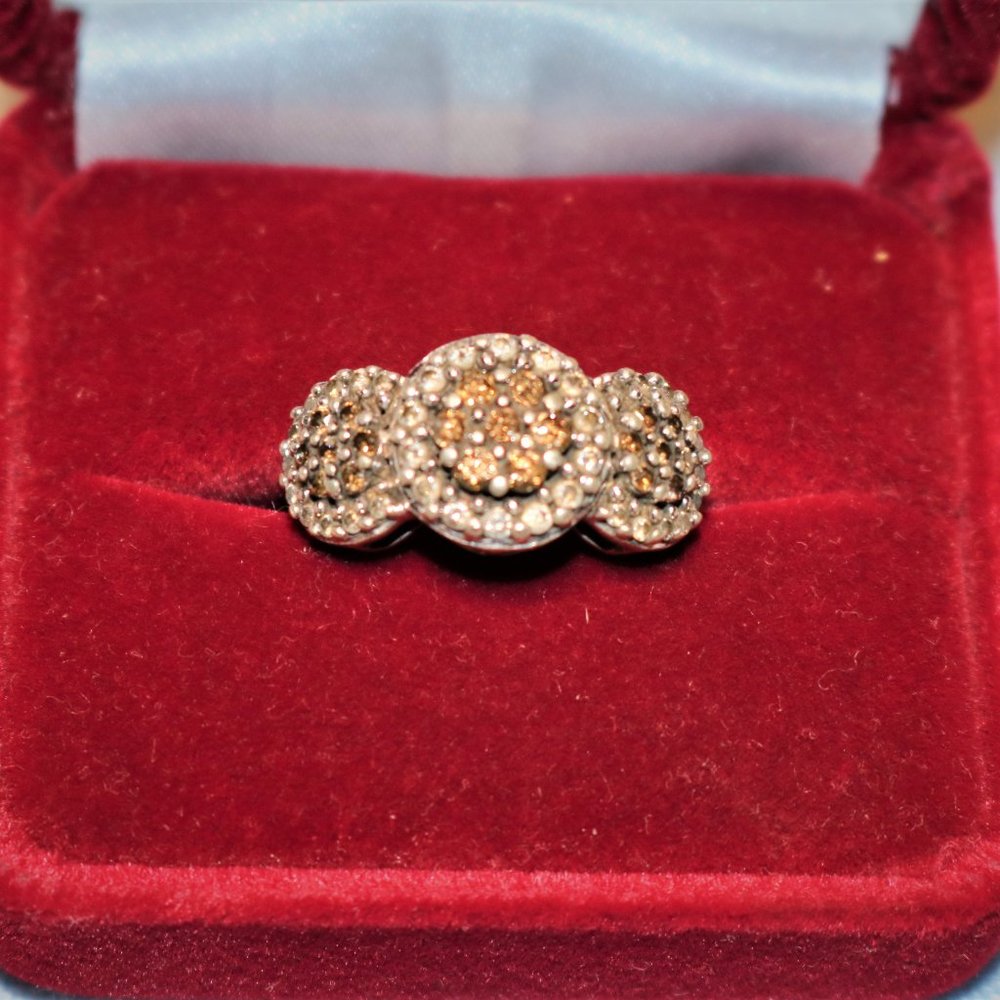 Chocolate Diamond Silver Ring.